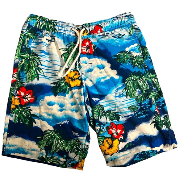 GAP Other - Gap Men’s Tropical Hawaiian Blue Multicolor Board Shorts Swimming Trunks Small